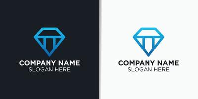 carta t e diamante logotipo vetor, o negócio logotipo modelo vetor