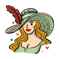 Ilustração de chapéu de Kentucky Derby com linda garota