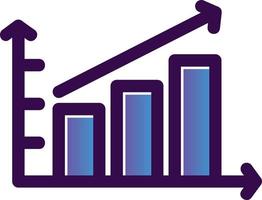 design de ícone vetorial de gráfico de barras crescente vetor