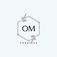 om beleza vetor inicial logotipo arte, caligrafia logotipo do inicial assinatura, casamento, moda, joalheria, butique, floral e botânico com criativo modelo para qualquer companhia ou negócios.