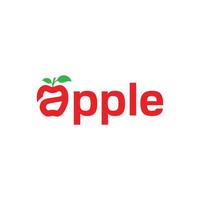 maçã logotipo com cor vermelho e verde para o negócio fazer compras. vetor