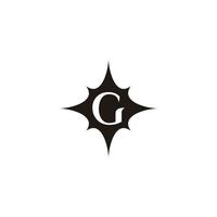 carta g brilho explosão símbolo logotipo vetor