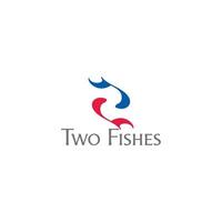 colorida dois peixes nadar símbolo logotipo vetor