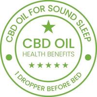 cbd óleo para som dormir, cbd óleo saúde benefícios selo, ícone, símbolo, emblema vetor ilustração