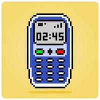 8 mordeu pixel handphone. ícone píxeis para jogos ativos e rede ícones dentro vetor ilustrações.