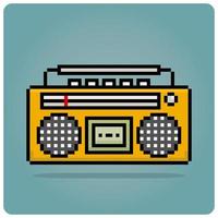 8 mordeu pixel vintage rádio. clássico rádio pixel para jogos de ativos e rede ícone dentro vetor ilustração.