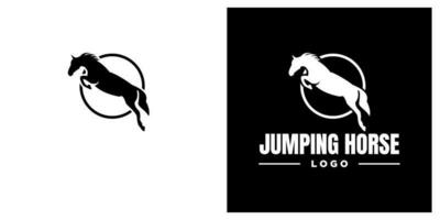 mundo saltar cavalo estilo jóquei torneio desenhado arte logotipo modelo ilustração vetor