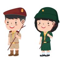 vetor ilustração do escoteiro Tailândia desenho animado