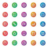 gradiente cor ícones para ui ux. vetor