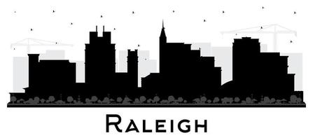 Raleigh norte carolina cidade Horizonte silhueta com Preto edifícios isolado em branco. vetor ilustração. Raleigh paisagem urbana com pontos de referência.