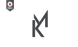 letras do alfabeto, iniciais do monograma, logotipo km, mk, k e m vetor