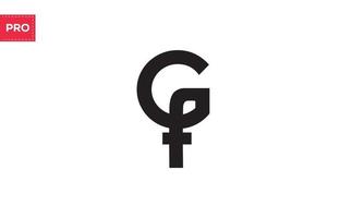 letras do alfabeto iniciais monograma logotipo gf, fg, g e f vetor
