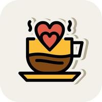 design de ícone de vetor de café de coração