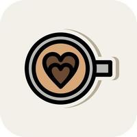 design de ícone de vetor de coração de café