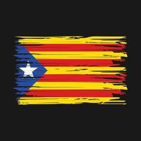 pinceladas de bandeira da catalunha vetor