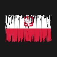 ilustração vetorial de pincel de bandeira da polônia vetor