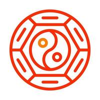 yin e yang ícone duocolor vermelho estilo chinês Novo ano ilustração vetor perfeito