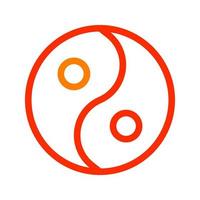 yin e yang ícone duocolor vermelho estilo chinês Novo ano ilustração vetor perfeito