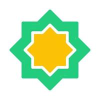 decoração ícone sólido verde amarelo estilo Ramadã ilustração vetor elemento e símbolo perfeito.