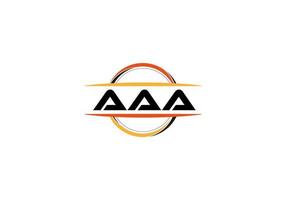 aaa carta realeza elipse forma logotipo. aaa escova arte logotipo. aaa logotipo para uma empresa, negócios, e comercial usar. vetor