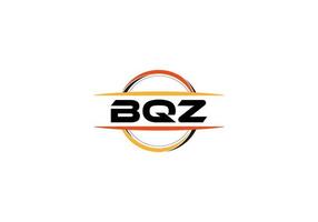 bqz carta realeza elipse forma logotipo. bqz escova arte logotipo. bqz logotipo para uma empresa, negócios, e comercial usar. vetor