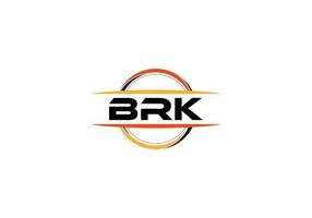 brk carta realeza elipse forma logotipo. brk escova arte logotipo. brk logotipo para uma empresa, negócios, e comercial usar. vetor