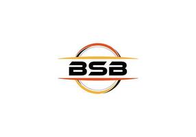 bsb carta realeza elipse forma logotipo. bsb escova arte logotipo. bsb logotipo para uma empresa, negócios, e comercial usar. vetor