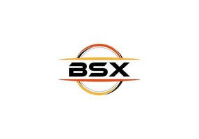 bsx carta realeza elipse forma logotipo. bsx escova arte logotipo. bsx logotipo para uma empresa, negócios, e comercial usar. vetor