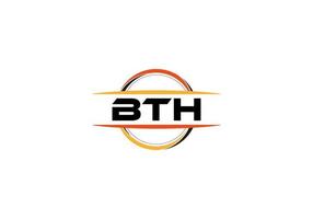 bth carta realeza elipse forma logotipo. bth escova arte logotipo. bth logotipo para uma empresa, negócios, e comercial usar. vetor