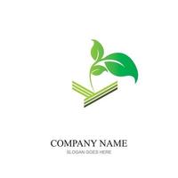 conceito de logotipo de vetor de fazenda de planta verde