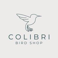 colibri pássaro linha arte logotipo vetor modelo ilustração Projeto. pássaro fazer compras ícone logotipo Projeto