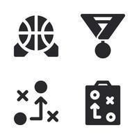 basquetebol ícones definir. medalha, táticas, prancheta. perfeito para local na rede Internet Móvel aplicativo, aplicativo ícones, apresentação, ilustração e qualquer de outros projetos vetor