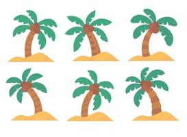 coco árvores em a ilha de a mar verão período de férias vetor