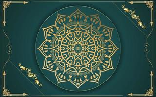 fundo de design de mandala ornamental de luxo em cor dourada para você vetor