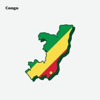 Congo país nação bandeira mapa infográfico vetor