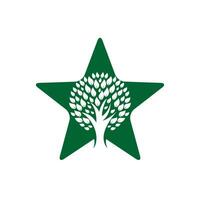 design de logotipo de vetor de árvore estrela.