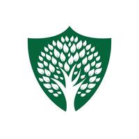 design de logotipo de vetor de árvore verde. produto natural, loja orgânica, empresa de ecologia, medicina alternativa, unidade verde, jardim, agricultura, floresta etc.