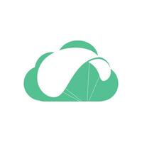 design de logotipo de pára-quedas e nuvem. símbolo de balão de ar de entrega. ícone de vetor corporativo de negócios.
