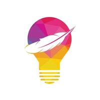 pena lâmpada logotipo Projeto. inspirar escritor logotipo Projeto. educacional e institucional logotipo Projeto modelo. vetor