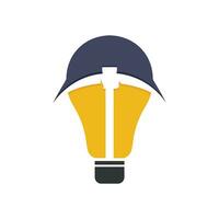 picareta e luz lâmpada mineração logotipo Projeto. mineração indústria logotipo Projeto modelo. vetor