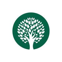 design de logotipo de vetor de árvore verde. produto natural, loja orgânica, empresa de ecologia, medicina alternativa, unidade verde, jardim, agricultura, floresta etc.