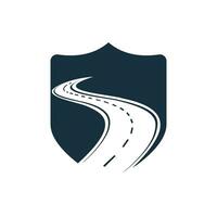 design de logotipo de viagem rodoviária criativa. modelo de design de vetor de logotipo de estrada.