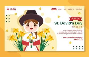 feliz st do david dia social meios de comunicação aterrissagem página plano desenho animado mão desenhado modelos ilustração vetor