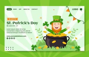 feliz st patricks dia social meios de comunicação aterrissagem página plano desenho animado mão desenhado modelos ilustração vetor