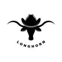 texas longhorn, país ocidental touro gado vintage retro logotipo vetor