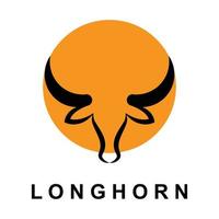 texas longhorn, país ocidental touro gado vintage retro logotipo vetor