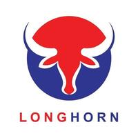 texas longhorn, país ocidental touro gado vintage retro logotipo vetor