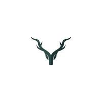 design de logotipo de vetor de cabeça de veado