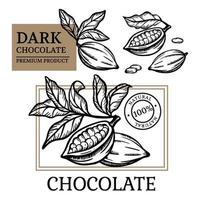 chocolate etiquetas cacau Projeto rótulo vetor ilustração conjunto