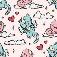 cupido gatinho namorados dia desatado padronizar vetor ilustração